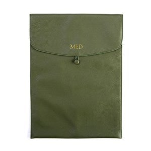Debossed Vera Bradley Leather Large Tech Sleeve in Bronze Green - 52665
