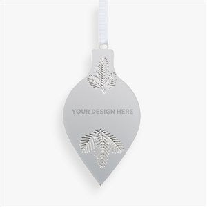 Engraved Logo Silver Evergreen Drop Ornament - 52685