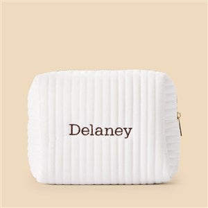 Classic Celebrations Embroidered Large Velvet Makeup Bag - Ivory - 52687-LI
