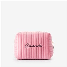 Classic Celebrations Embroidered Small Velvet Makeup Bag  - Mauve - 52687-SM