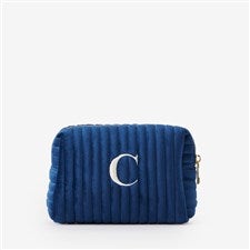 Classic Celebrations Embroidered Small Velvet Makeup Bag  - Navy - 52687-SN