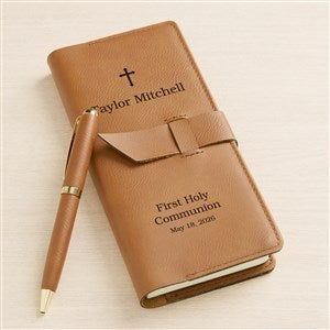 Communion Cross Personalized Leatherette Writing Journal - 52773
