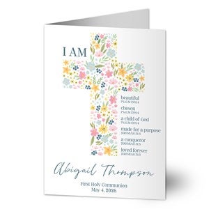 Floral Holy Name Personalized Greeting Card - 52783