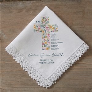 Floral Holy Name Personalized Handkerchief - 52784