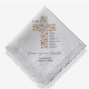 Floral Holy Name Personalized Handkerchief - 52784