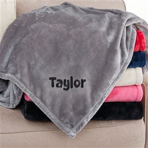 Cozy Name Embroidered Fleece Throw Blanket - Grey - 60x80 - 52811-LG