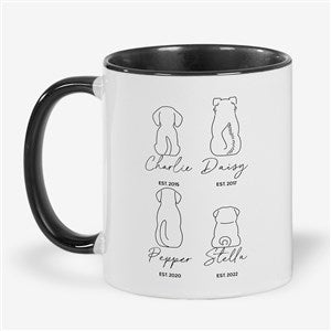 Pet Outlines Personalized Coffee Mug 11 oz.- Black - 52862-B