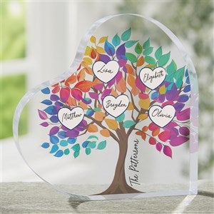 Vibrant Family Tree Personalized Colored Heart Keepsake - 52865