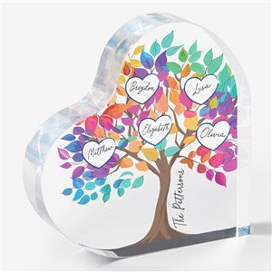 Vibrant Family Tree Personalized Colored Heart Keepsake - 52865