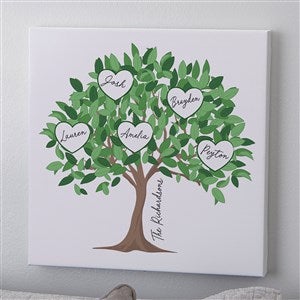 Vibrant Family Tree Personalized Canvas Print - 20 x 20 - 52866-20x20