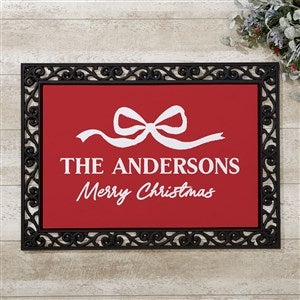 Christmas Bow Personalized Doormat- 18x27 - 52874