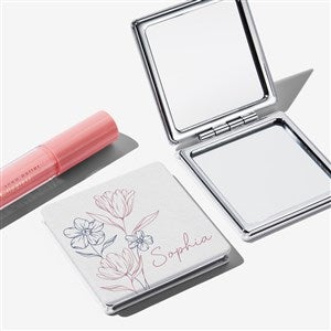 Traced Blooms Personalized Compact Mirror - 52888