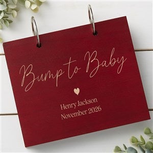 Mom To Be Personalized Wood Photo Album - Red Poplar - 52983-R