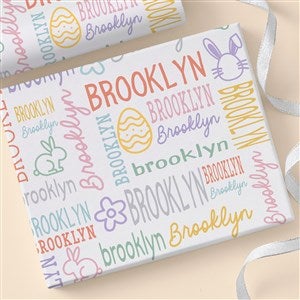 Easter Repeating Name Personalized Wrapping Paper Roll - 18ft Roll - 52998-L