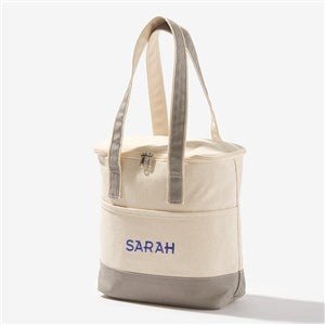 Embroidered Canvas Cooler Bag - Grey - 53030-G