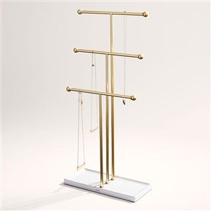 White and Brass Jewelry Stand - 53032