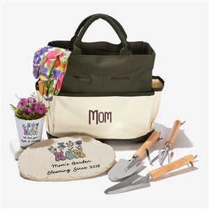 Retro Floral Personalized Gardening Bag Gift Set - 53138