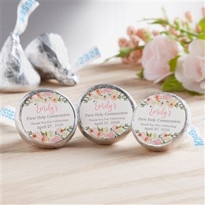 Floral First Communion Personalized Candy Stickers - 53253
