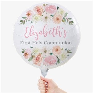 Floral First Communion Personalized 18 Foil Balloon - 53255