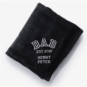 Dads Starting Line Up Embroidered Fleece Blanket - Black - 50x60 - 53286-SB
