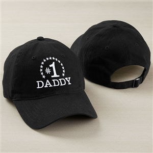 #1 Dad Embroidered Baseball Cap - Black - 53290-B