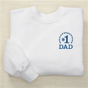 #1 Dad Embroidered Hanes Adult Crewneck Sweatshirt - 53291-S
