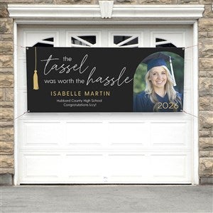 Tassel Was Worth The Hassle Personalized Photo Banner - 30x72 - 53386-P