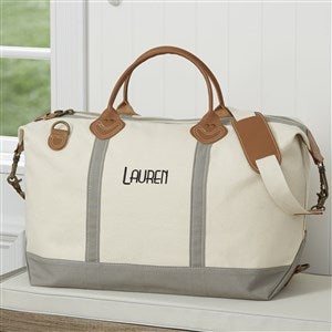 Kittenish Embroidered Canvas Duffel - Grey - 53528-G