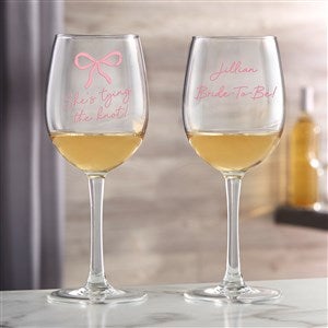 Personalized Tie The Knot White Wine Glass by Jessie James Decker - 53540-W