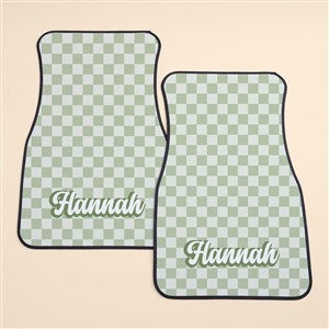 Checker Print Personalized Front Car Mat Set - 53650