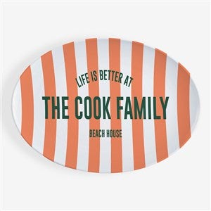Sunkissed Stripes Personalized Polymer Oval Platter - 53669