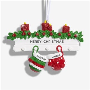 Cozy Mittens Family Personalized Ornament - 2 Name - 53784-2