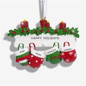 Cozy Mittens Family Personalized Ornament - 4 Name - 53784-4