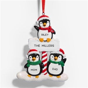 Penguin Family Personalized Ornament - 3 Name - 53856-3