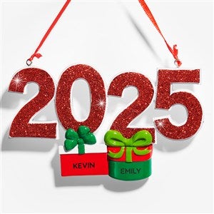 2025 Family Present Personalized Ornament - 2 Name - 53857-2