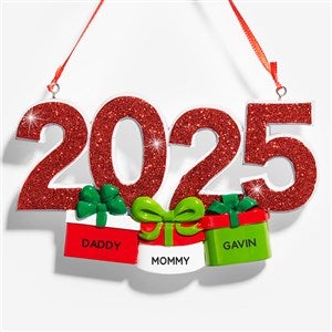 2025 Family Present Personalized Ornament - 3 Name - 53857-3