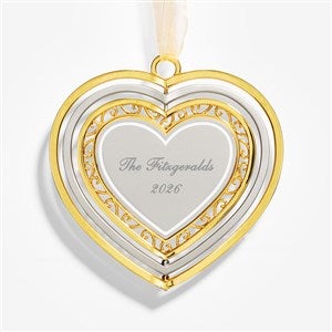 Signature Heart Engraved Spinning Metal Ornament - 53859