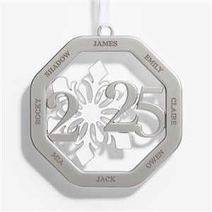 2025 Snowflake Year Personalized Metal Ornament - 53863