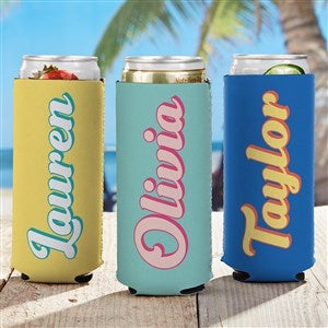 Retro Summer Personalized Slim Can Cooler - 53943