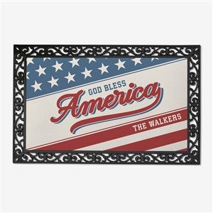 Red, White  Welcome Personalized Doormat - 20x35 - 54050-M