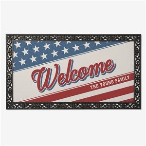 Red, White  Welcome Oversized Personalized Doormat - 54050-O