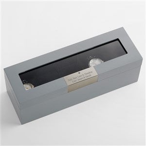 Timeless Words Personalized White Wooden Watch Box - Grey - 54128-G