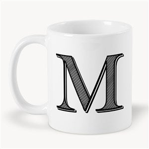 Noir Initial Personalized Coffee Mug 11 oz.- White - 54200-S