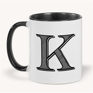 Noir Initial Personalized Coffee Mug 11 oz.- Black - 54200-B