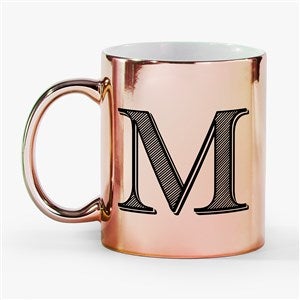 Noir Initial Personalized 11oz Metallic Mug-Rose - 54201-R