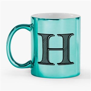 Noir Initial  Personalized 11oz Metallic Mug-Green - 54201-G