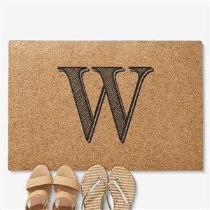 Noir Initial Personalized 18x27 Synthetic Coir Doormat - 54202