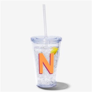 Shadow Initial Personalized 17 oz. Acrylic Insulated Tumbler - 54207