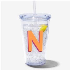 Shadow Initial Personalized 17 oz. Acrylic Insulated Tumbler - 54207