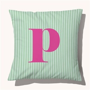 Striped Initial Personalized 18 Throw Pillow - 54217-L